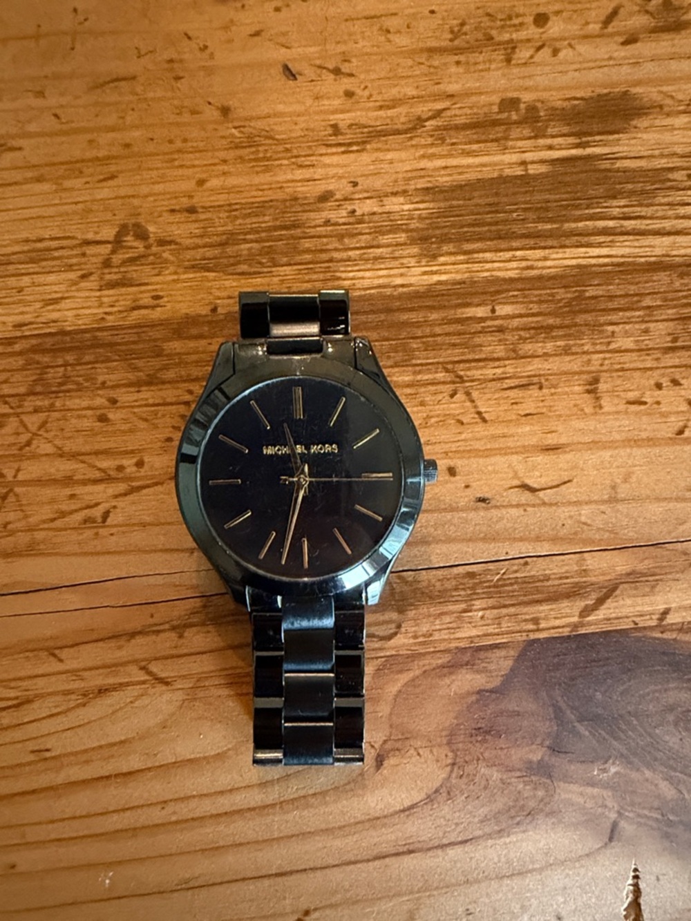 Michael Kors Black and Gold Accent Bracelet Watch - Picture 5 of 5